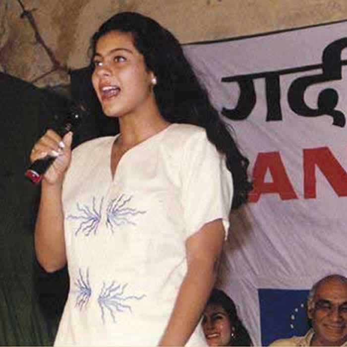 Film Actress Kajol speaks at a Street Corner Meeting for Drug Awareness conducted by Dairrc.